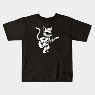 Cat playing guitar Kids T-Shirt